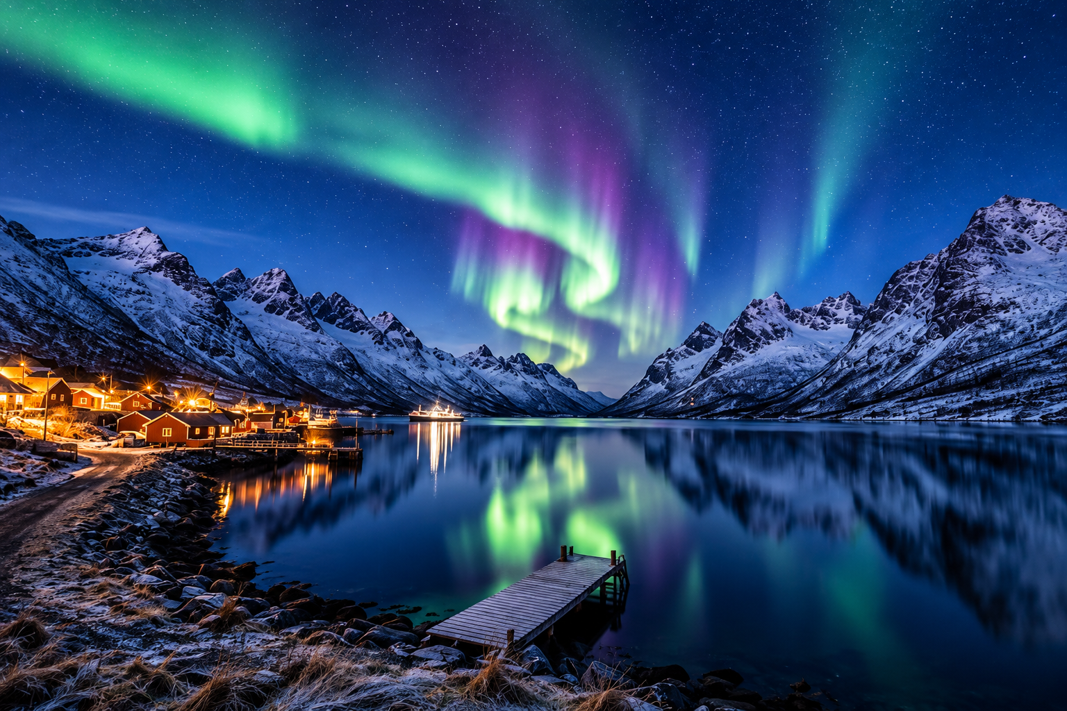 Aurora Over the Fjord